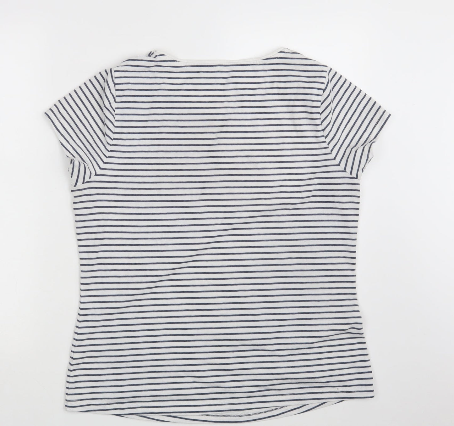 George Womens White Striped  Basic T-Shirt Size 18