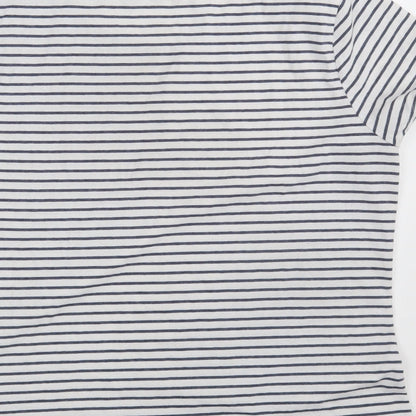 George Womens White Striped  Basic T-Shirt Size 18
