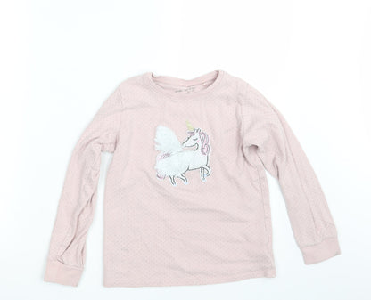 NEXT Girls Pink Polka Dot  Top Pyjama Top Size 10-11 Years  - Unicorn