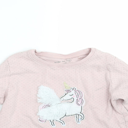 NEXT Girls Pink Polka Dot  Top Pyjama Top Size 10-11 Years  - Unicorn