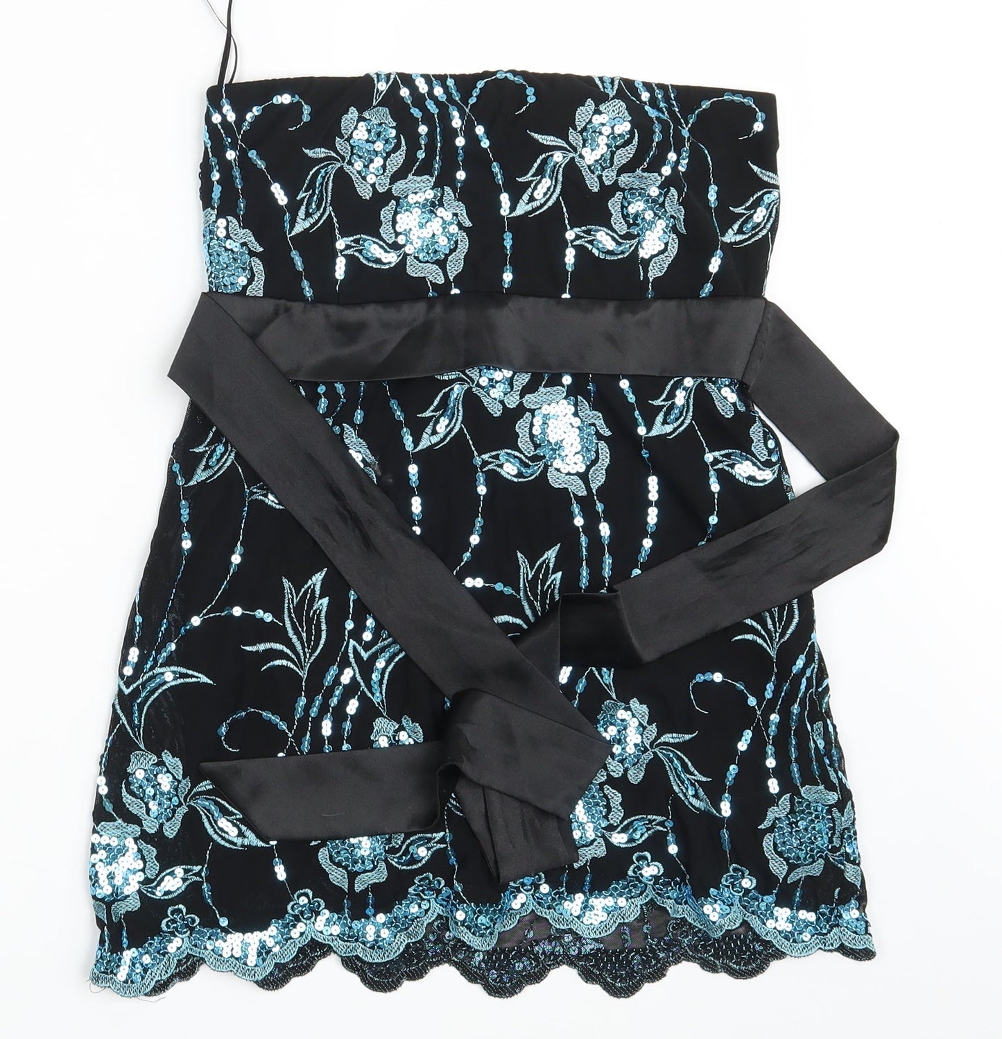 Quiz Womens Black Floral  Straight & Pencil Skirt Size 6