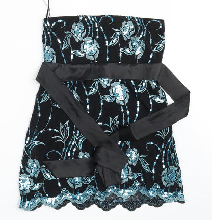 Quiz Womens Black Floral  Straight & Pencil Skirt Size 6