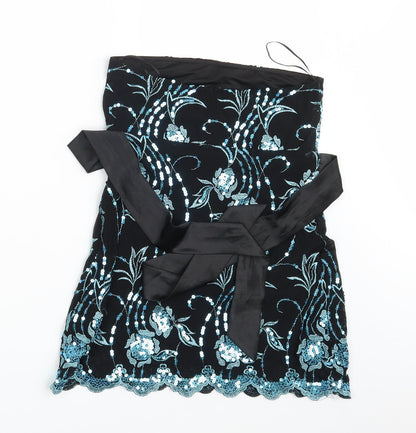 Quiz Womens Black Floral  Straight & Pencil Skirt Size 6