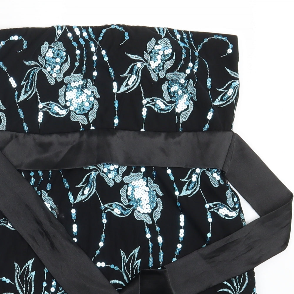Quiz Womens Black Floral  Straight & Pencil Skirt Size 6