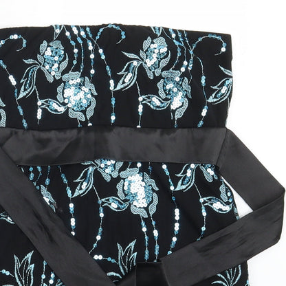 Quiz Womens Black Floral  Straight & Pencil Skirt Size 6