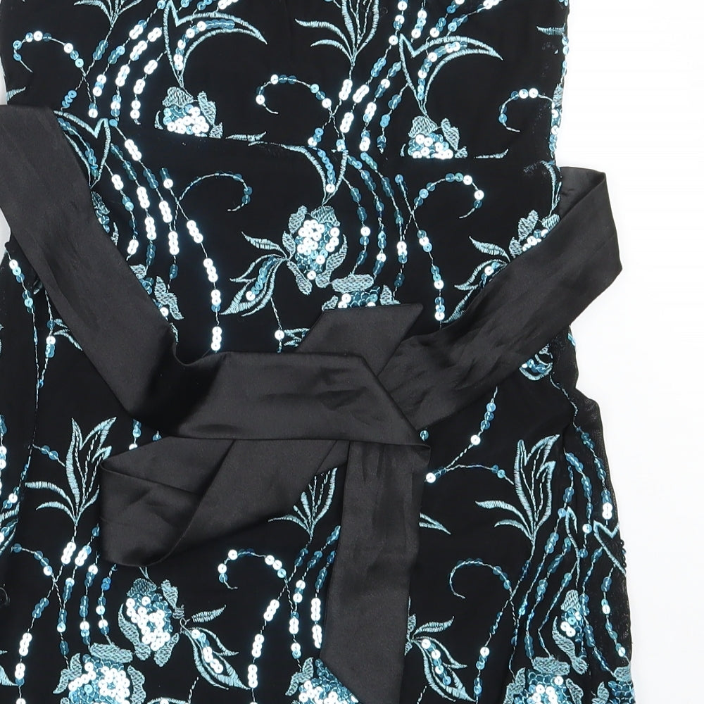 Quiz Womens Black Floral  Straight & Pencil Skirt Size 6