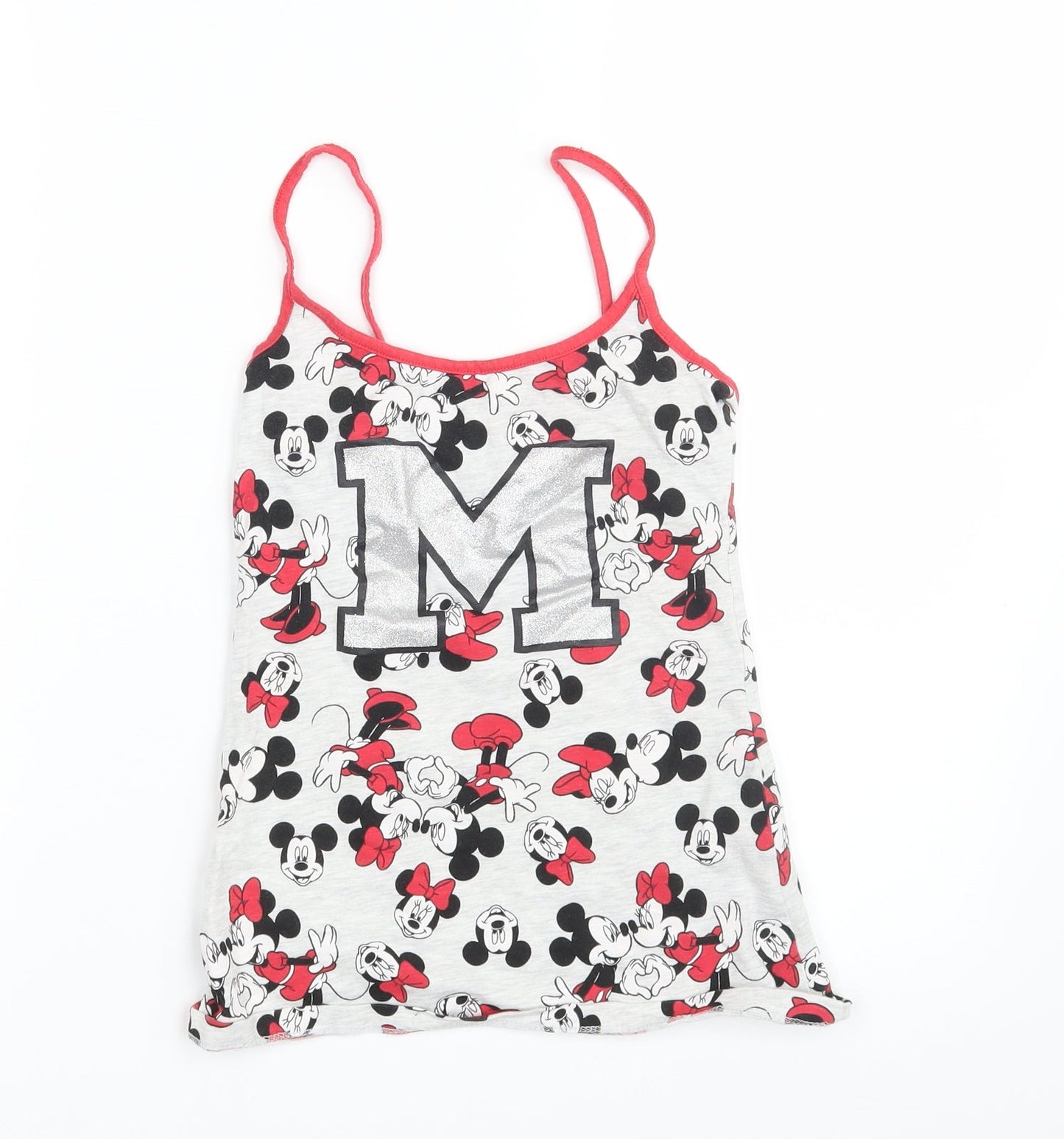 Primark Womens Grey Animal Print  Camisole Tank Size 6  - Minnie Mouse