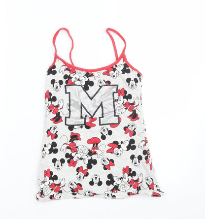 Primark Womens Grey Animal Print  Camisole Tank Size 6  - Minnie Mouse