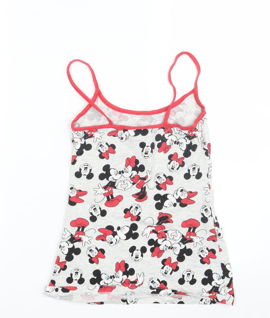 Primark Womens Grey Animal Print  Camisole Tank Size 6  - Minnie Mouse