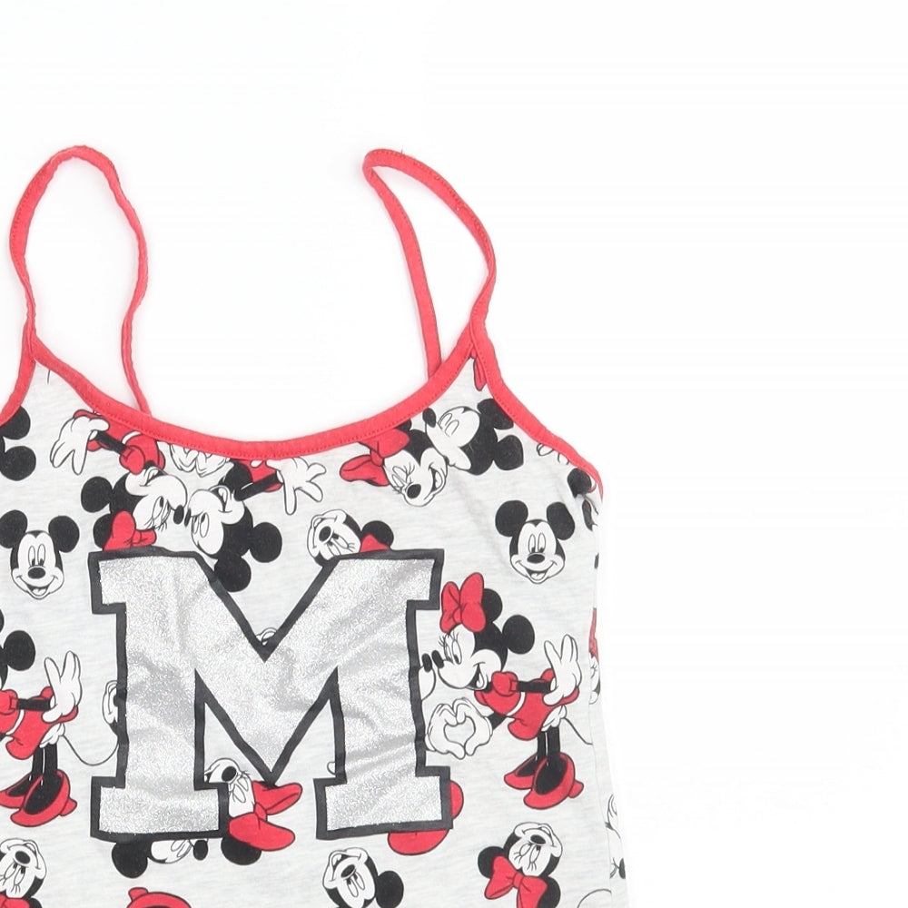 Primark Womens Grey Animal Print  Camisole Tank Size 6  - Minnie Mouse