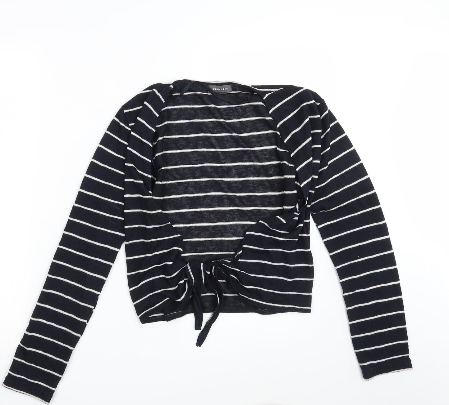 Primark Womens Black Striped  Wrap Jumper Size 10