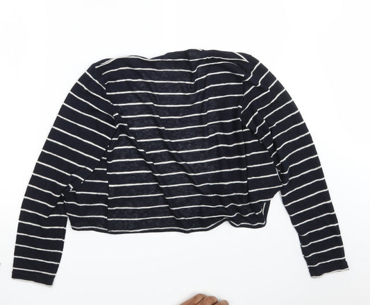 Primark Womens Black Striped  Wrap Jumper Size 10