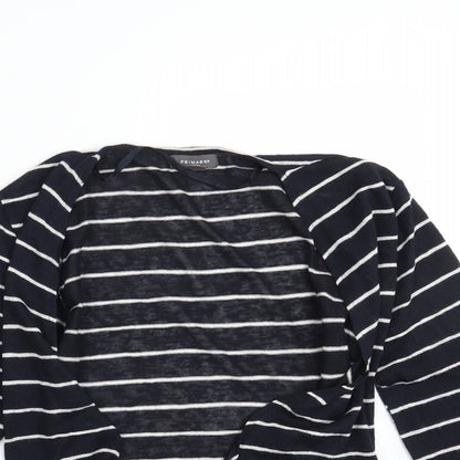 Primark Womens Black Striped  Wrap Jumper Size 10