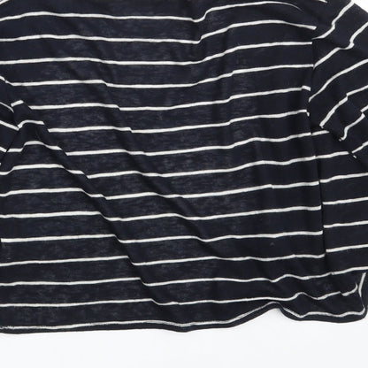 Primark Womens Black Striped  Wrap Jumper Size 10