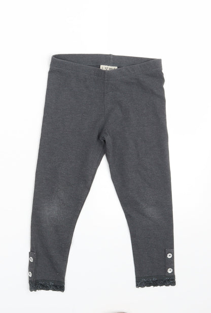 NEXT Girls Grey   Jegging Trousers Size 6 Years - Inside Leg 16 Inches
