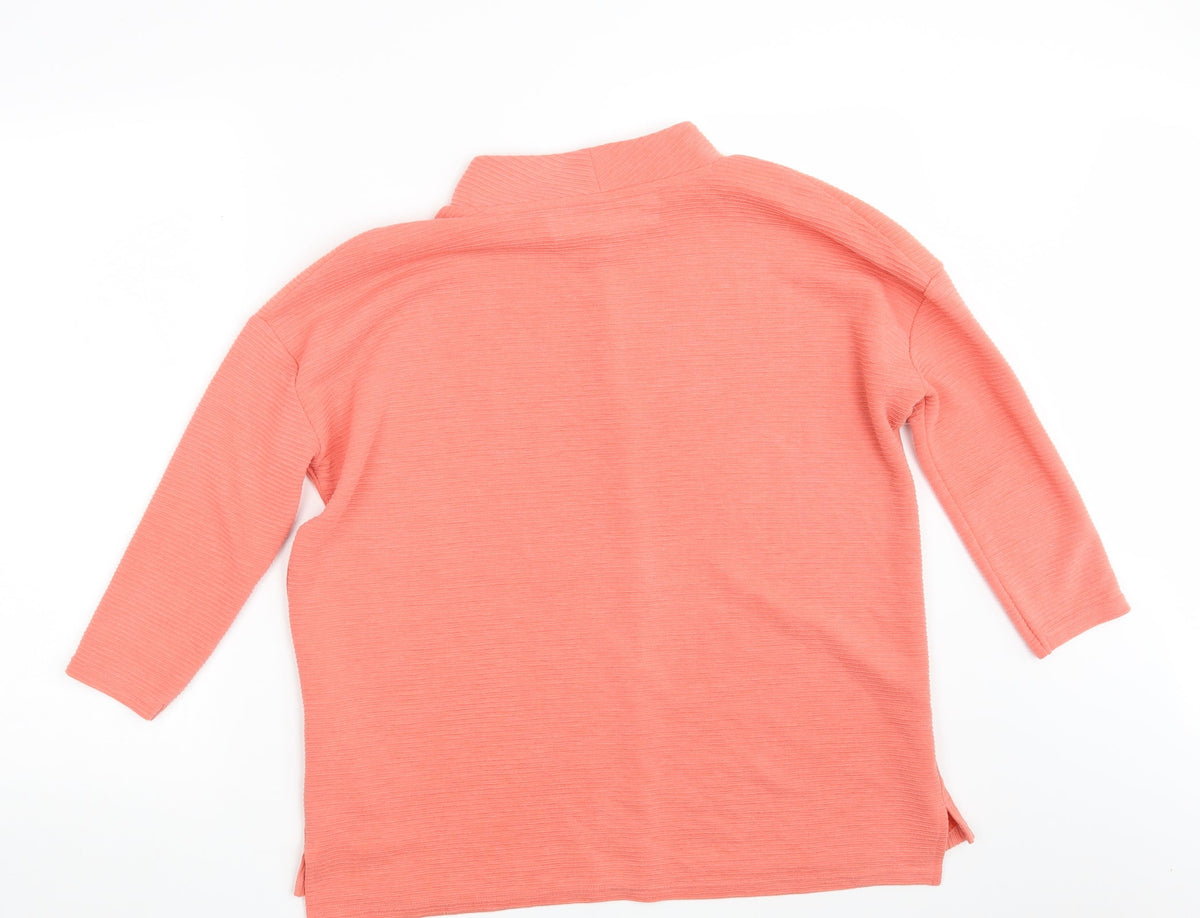 Back view of Nutmeg women’s orange pullover sweatshirt, size UK 10
