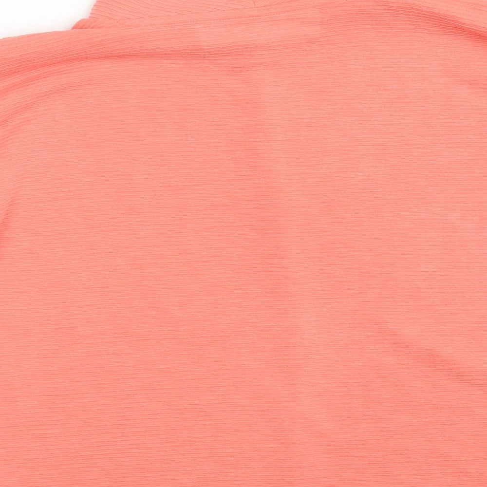 Brand and care label for Nutmeg women’s orange pullover sweatshirt, size UK 10