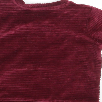 George Girls Purple  Corduroy Pullover Jumper Size 3-6 Months