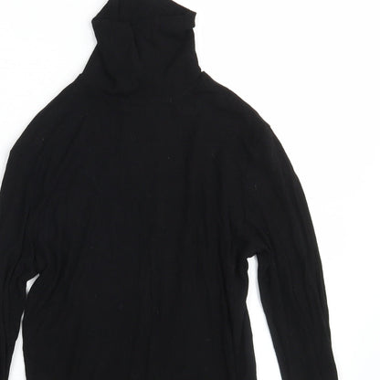 Close-up detail of Papaya women’s black pullover sweatshirt, size UK 10