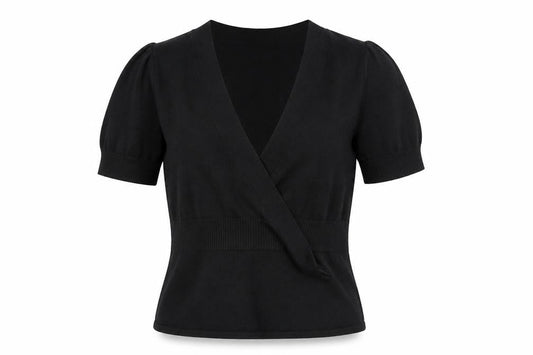 M & Co. Womens Black   Wrap Jumper Size M