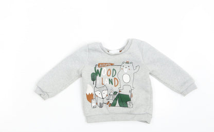 So Cute Baby Grey  Knit Pullover Jumper Size 6-9 Months