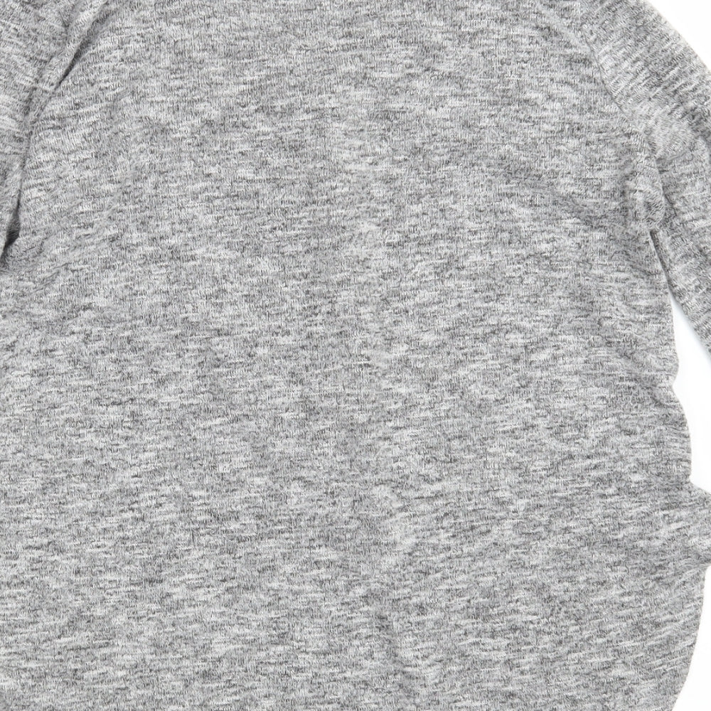 Brand and care label for Primark women’s grey knit pullover sweatshirt, size UK 14