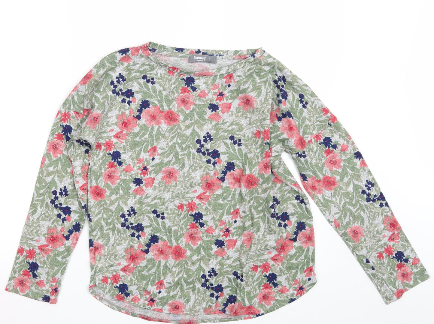 Nutmeg Womens Multicoloured Floral Knit Pullover Jumper Size 8