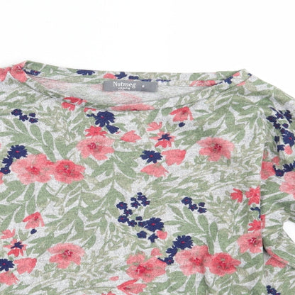 Nutmeg Womens Multicoloured Floral Knit Pullover Jumper Size 8