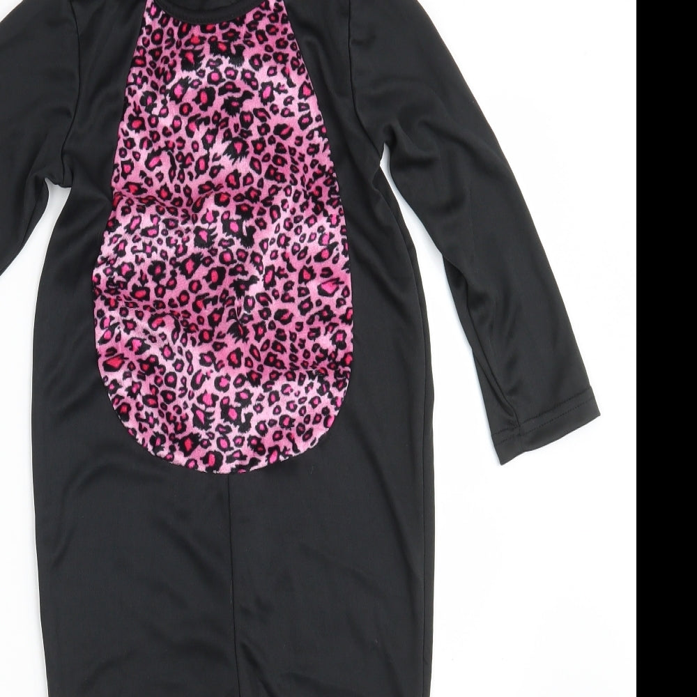 Preworn Girls Black Animal Print  Coverall One-Piece Size 2-3 Years L14 in - Halloween