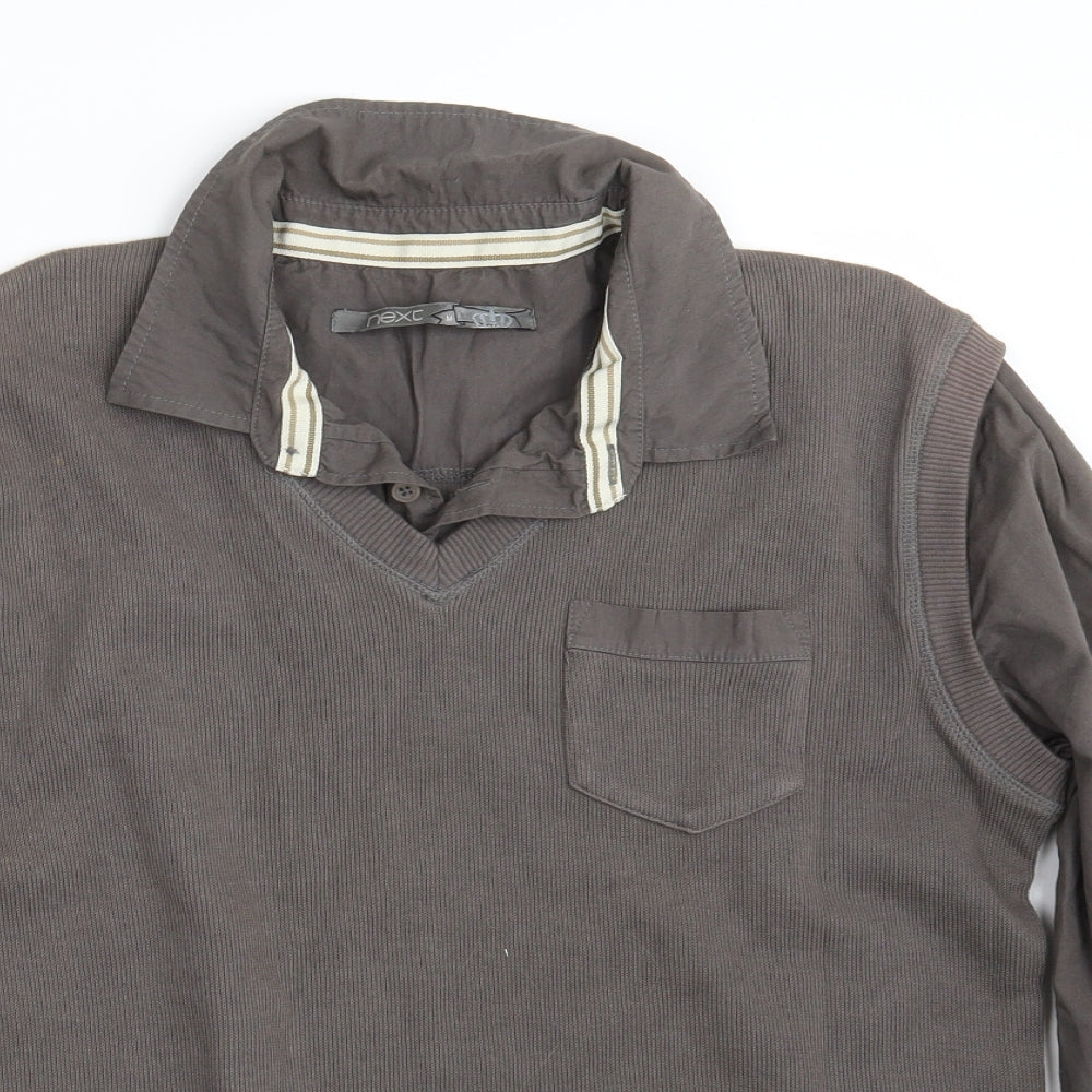 NEXT Mens Brown  Knit Pullover Jumper Size M