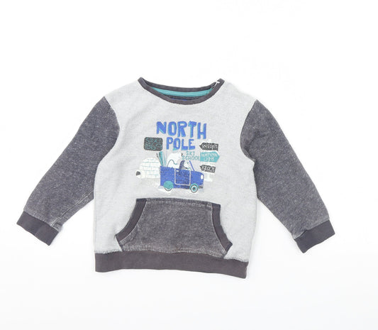 TU Boys Grey   Pullover Jumper Size 3 Years  - Northpole