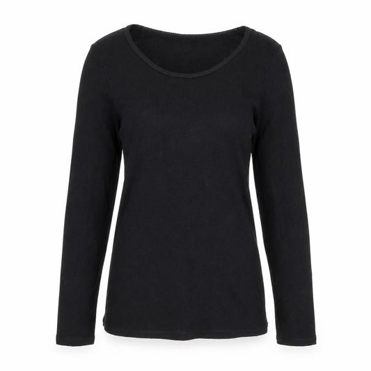 Front view of Marks & Spencer women’s black jumper, size UK 12