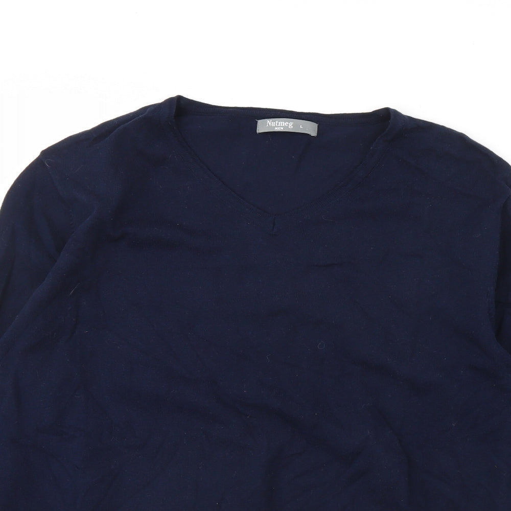 Nutmeg Mens Blue   Pullover Jumper Size L