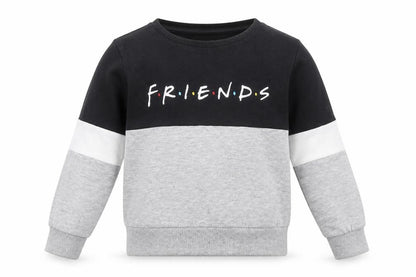 Front view of FRIENDS boys’ grey jumper, size 7, years