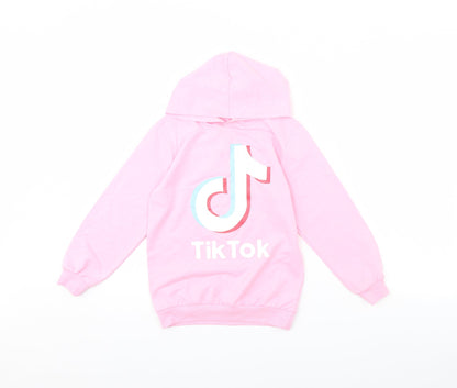 Preworn Girls Pink   Pullover Hoodie Size 8 Years  - TIKTOK