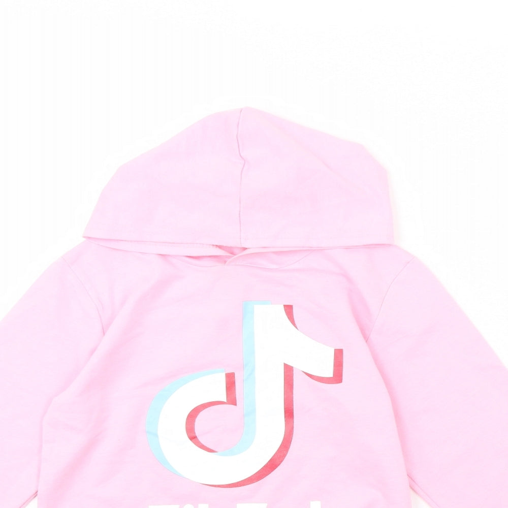 Preworn Girls Pink   Pullover Hoodie Size 8 Years  - TIKTOK