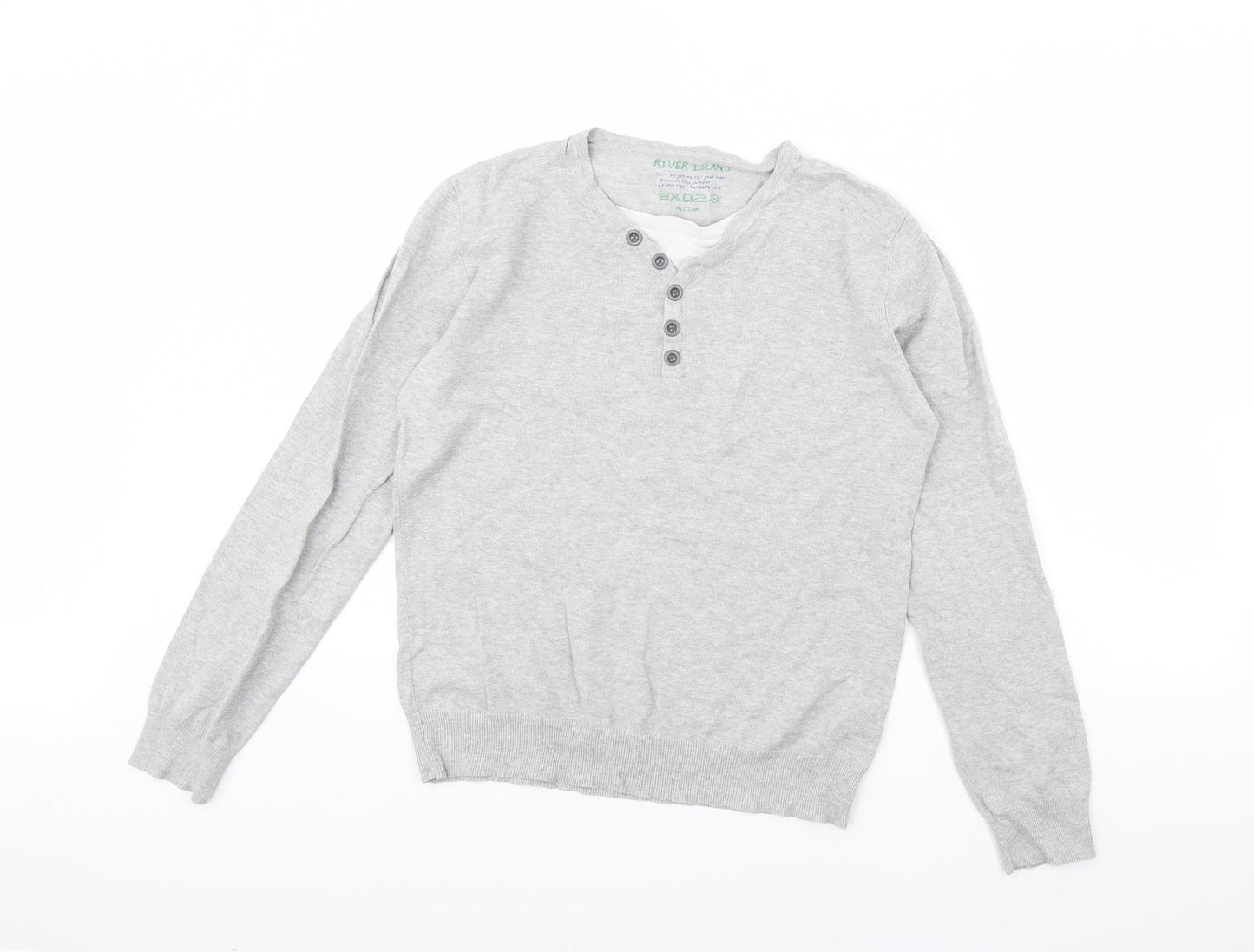 River Island Mens Grey   Pullover Jumper Size M