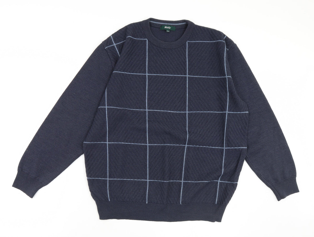 Additional front view of Walsey men’s blue jumper, size L