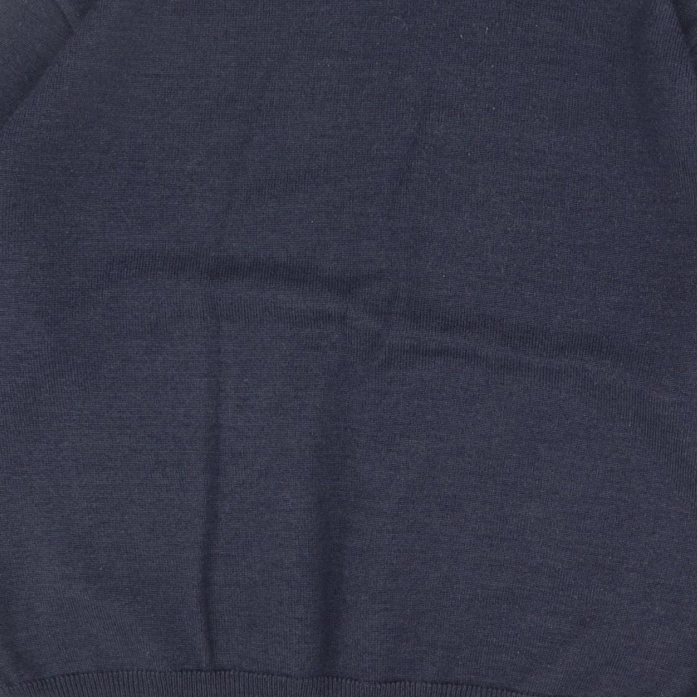 Brand and care label for Walsey men’s blue jumper, size L
