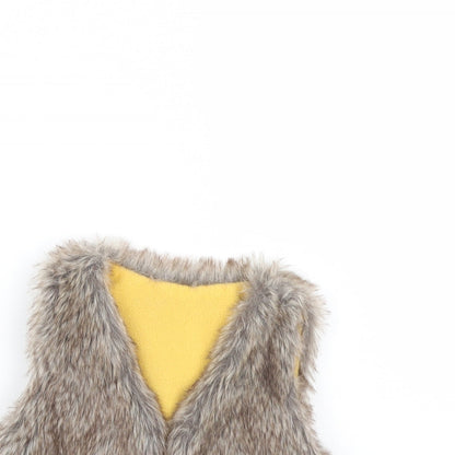 Close-up detail of Preworn girls’ brown jacket, size 2, years