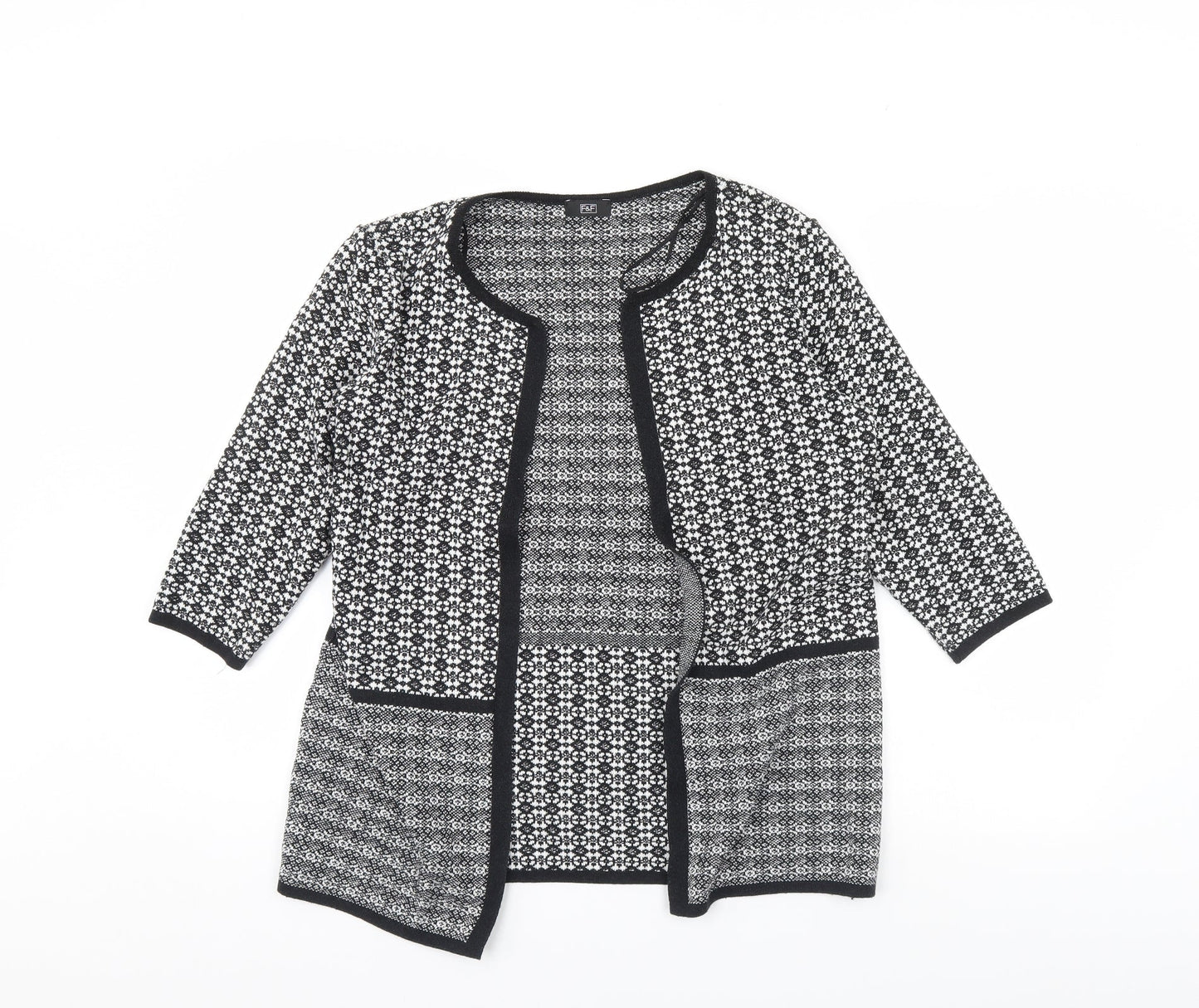 F&F Womens Black Herringbone  Jacket  Size 12