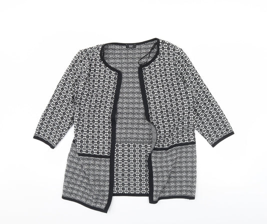 F&F Womens Black Herringbone  Jacket  Size 12