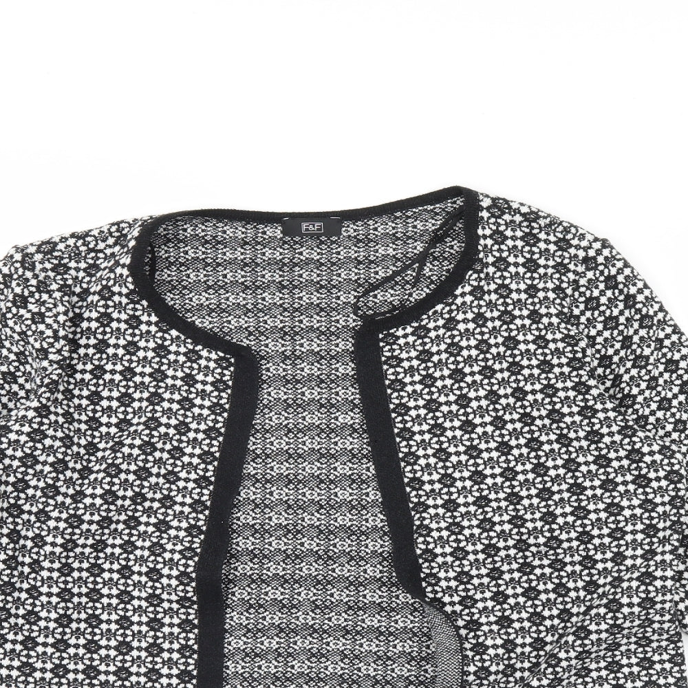 F&F Womens Black Herringbone  Jacket  Size 12