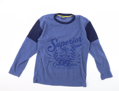 Harvery james Mens Blue  Fleece Pullover Jumper Size L