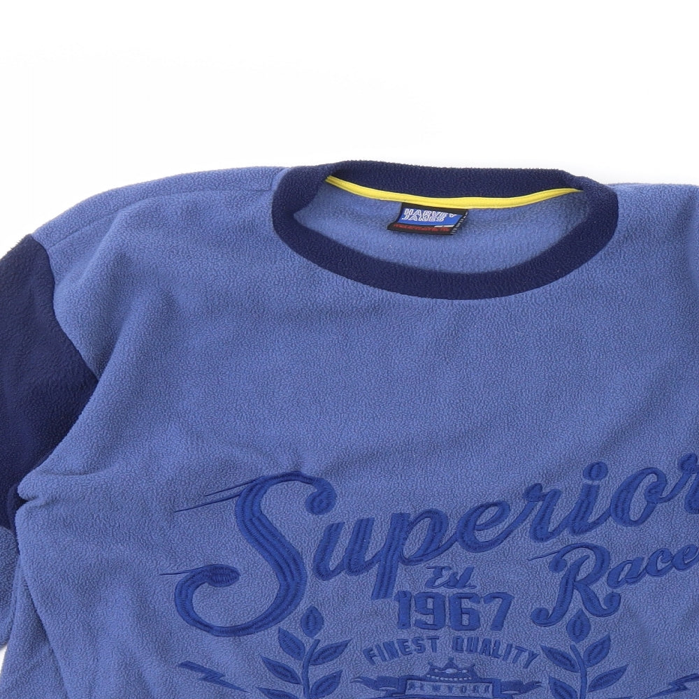 Harvery james Mens Blue  Fleece Pullover Jumper Size L