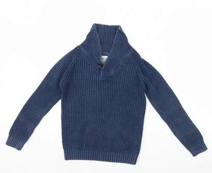 M&S Boys Blue   Henley Jumper Size 9 Years