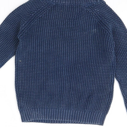 M&S Boys Blue   Henley Jumper Size 9 Years