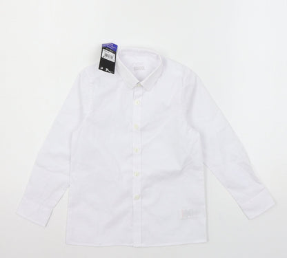 Additional front view of Next girls’ white basic button-up, size 5, years