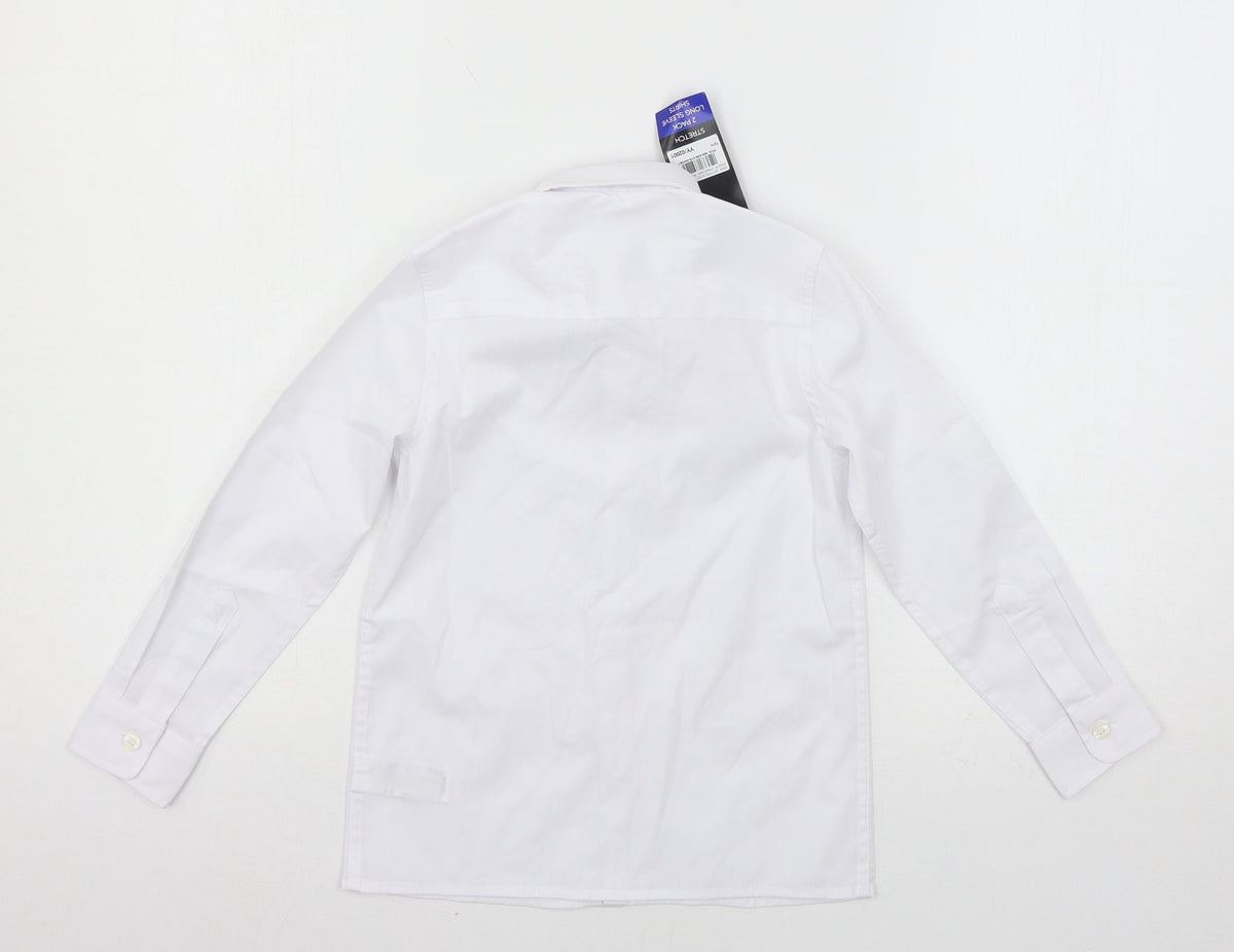 Back view of Next girls’ white basic button-up, size 5, years