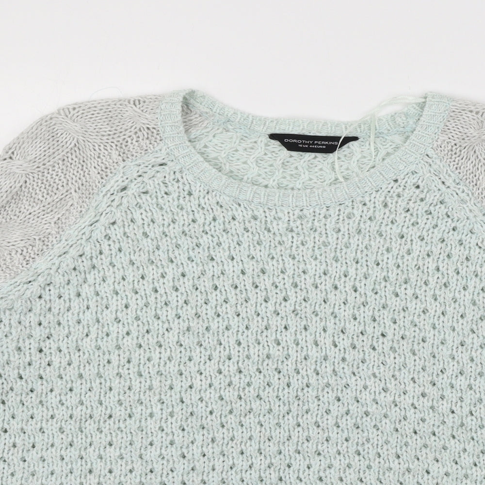 Womens UK Size 16 Dorothy Perkins Green Pullover Jumper